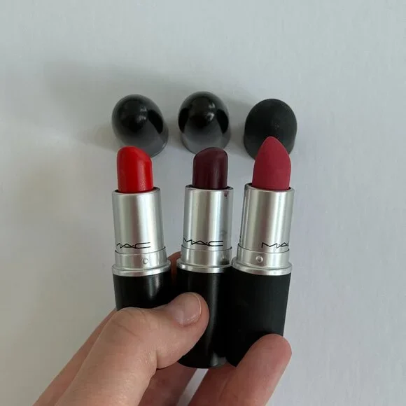 Bundle of Mac Cosmetics Lipsticks (A Little Tamed, Lady Danger, Dark Side) - Picture 1 of 4